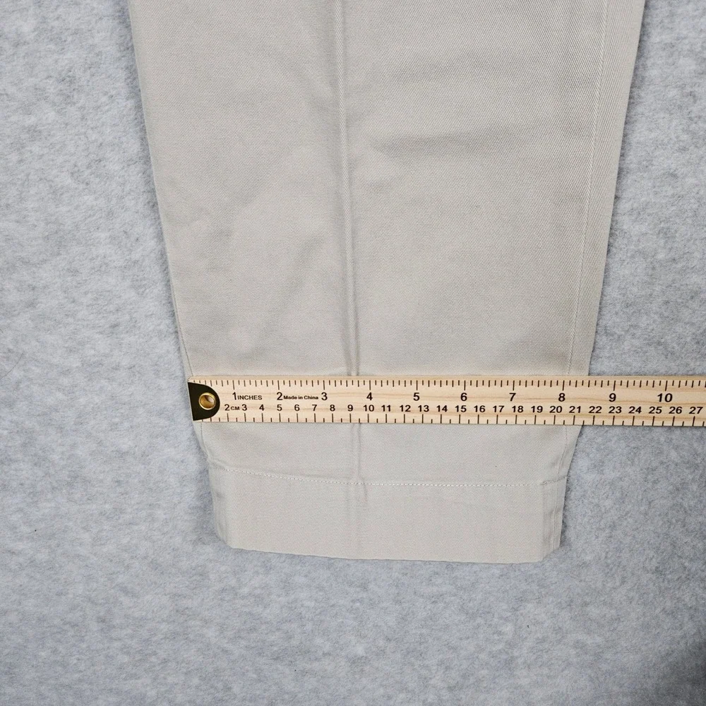 Polo Ralph Lauren (Men's 35x32) Tan Ethan Pant Pleated Chino Trousers Khaki VTG